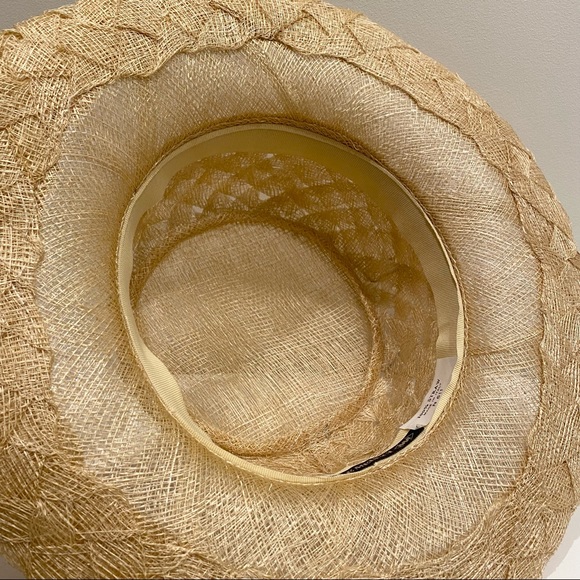 New vintage Daniele Meucci 100% Natural Straw unique checkerboard Woven Hat. - Picture 5 of 12